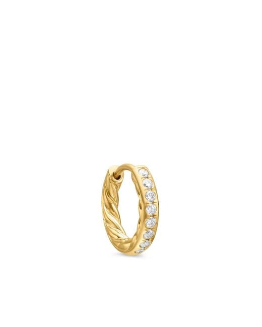 David Yurman Metallic Créoles En Or 18Ct Pavées De Diamants (13 Mm)