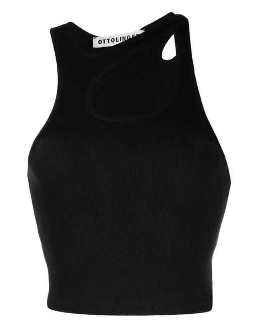 OTTOLINGER Black Lounge Cut-Out Tank Top