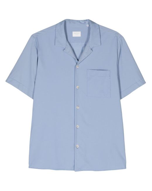 Xacus Blue Camp-collar Short-sleeve Shirt for men