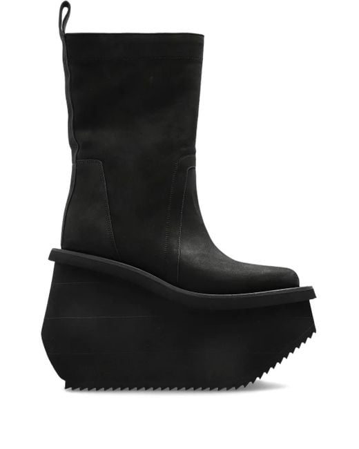 Rick Owens Black Platform Ankle Boots for men