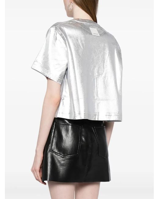 T-Shirt À Effet Métallisé Jonathan Simkhai en coloris White