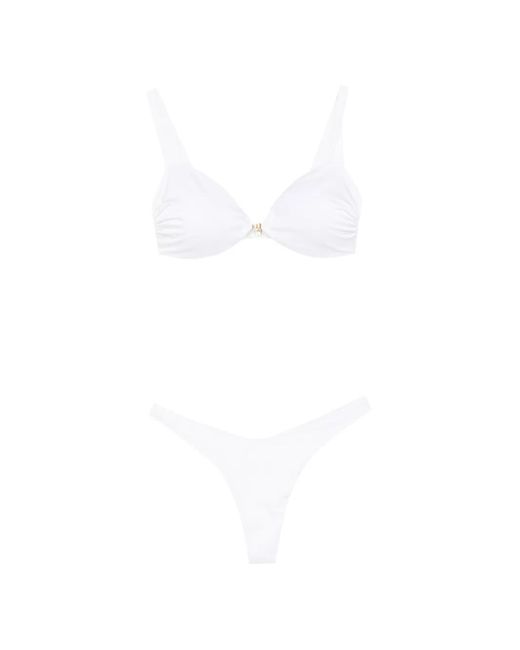MATINEÉ White Ruched-Detail Bikini