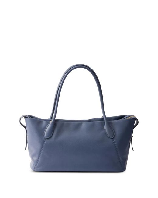 Prada Blue Large Leather Tote Bag