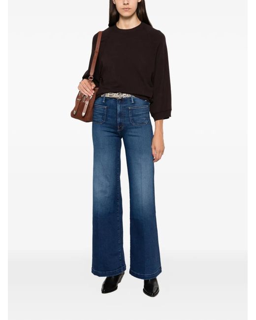 Twinset Blue Raglan-Sleeve Sweater