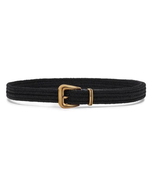 Brunello Cucinelli Black Woven Linen Belt