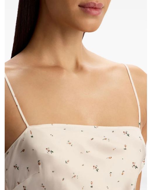 12 STOREEZ White Home Floral-Print Slip Dress