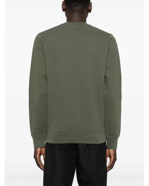 Stone Island Green Organic-Cotton Jersey Sweatshirt for men