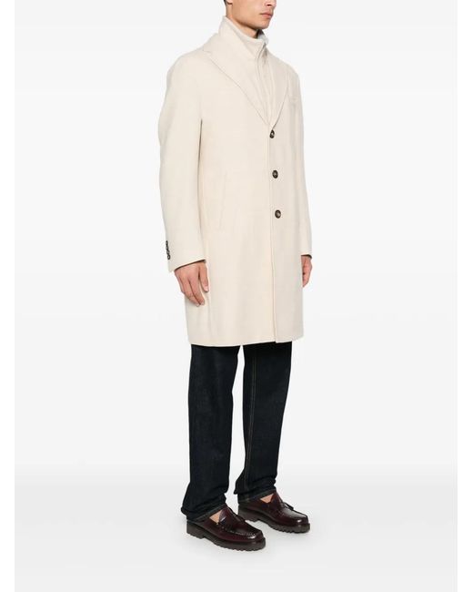 Eleventy Natural Single-Breasted Coat for men