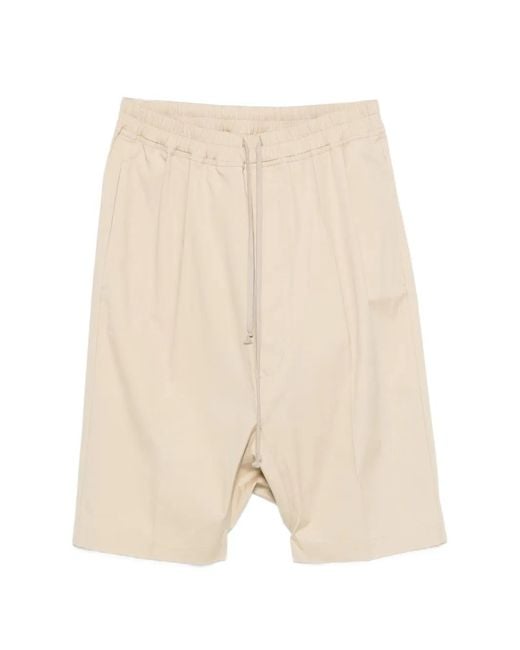 Rick Owens Natural Drawstring Shorts for men