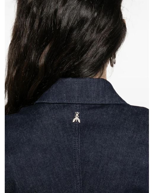 Patrizia Pepe Blue Sleeveless Button-Front Denim Dress