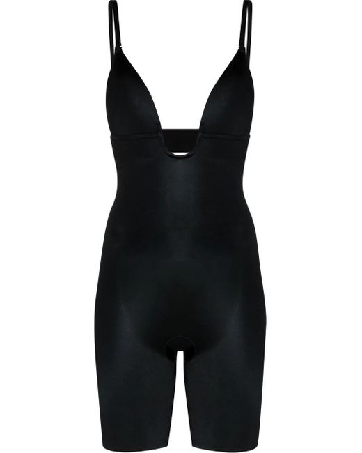 Spanx Black Plunge-Neck Body Suit
