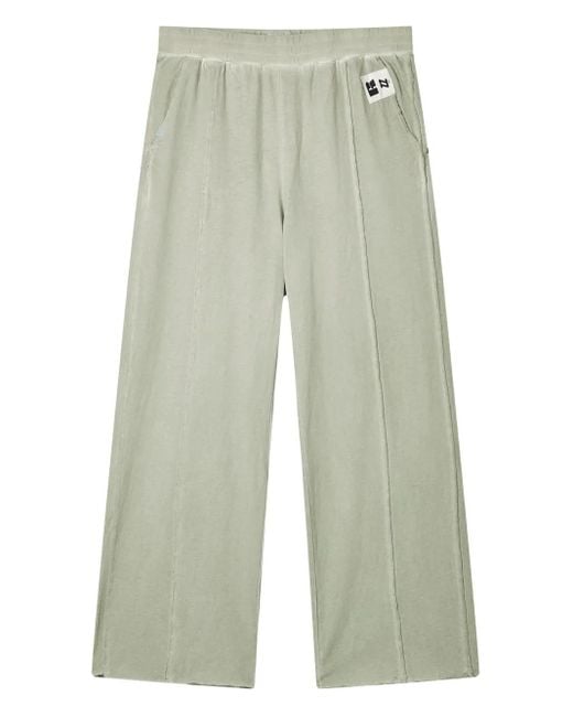 Izzue Green Frayed-Detail Pocket Trousers for men