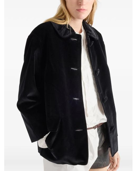 Prada Black Single-Breasted Caban Jacket
