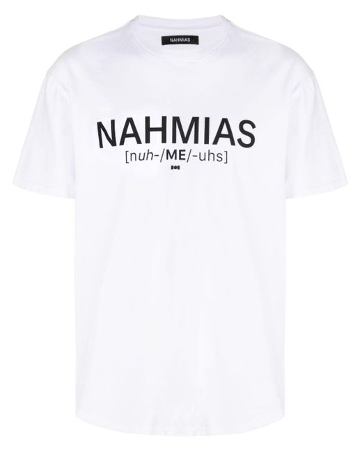 メンズ NAHMIAS ロゴ Tシャツ White