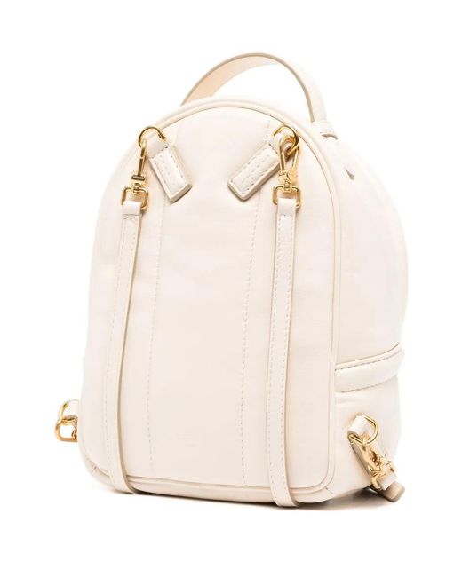 Bally White Leather Logo Backpack