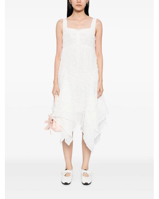 B+ AB White Square Neck Dress