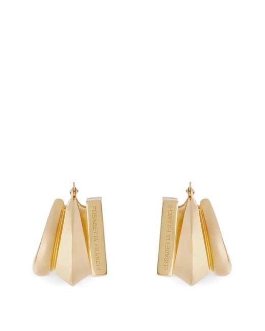Elisabetta Franchi Metallic Crystal-Embellished Earrings