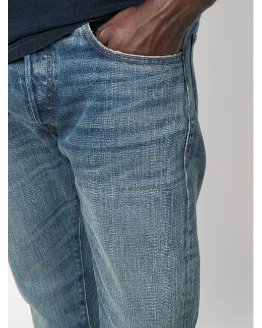 RRL Blue Slim-Fit Straight Leg Jeans for men