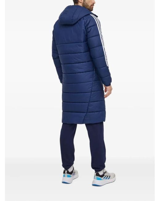 Adidas Blue Three-Stripe Design Padded Coat for men