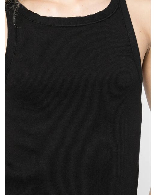 Nili Lotan Black Ribbed Cotton Tank Top