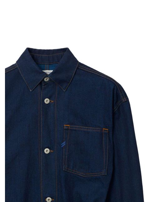 Burberry Blue Japanese Belted Denim Shirtdress