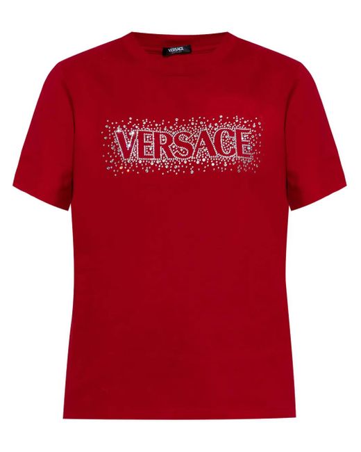 Versace Red Logo-Print T-Shirt