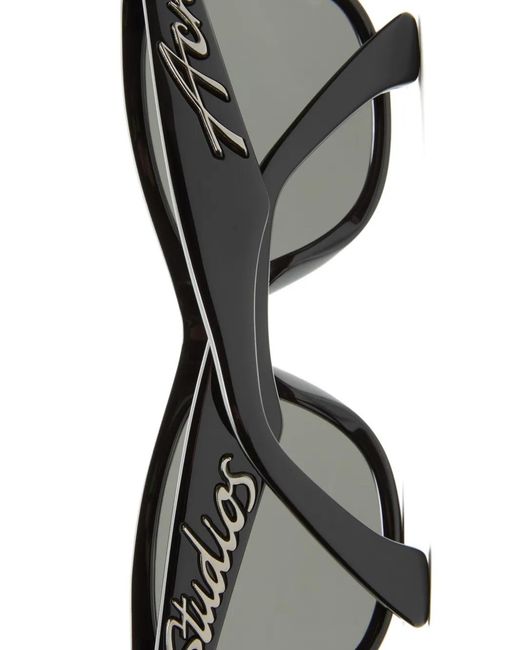 Acne Gray Logo-Detail Square-Frame Sunglasses
