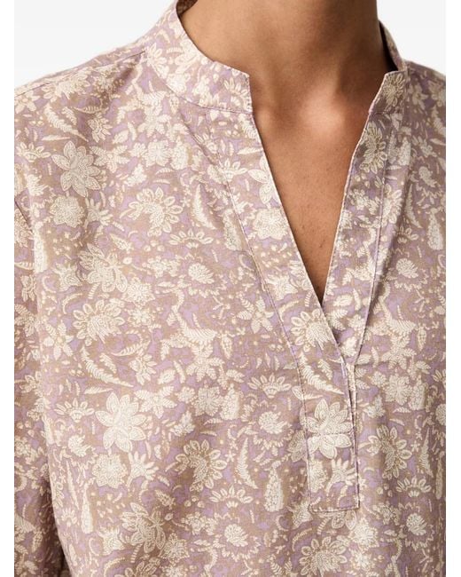 Marc O' Polo Natural Floral-Print Long-Sleeve Top