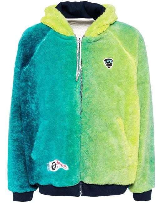 Aape By A Bathing Ape Green Ombré-Effect Fleece Hoodie for men