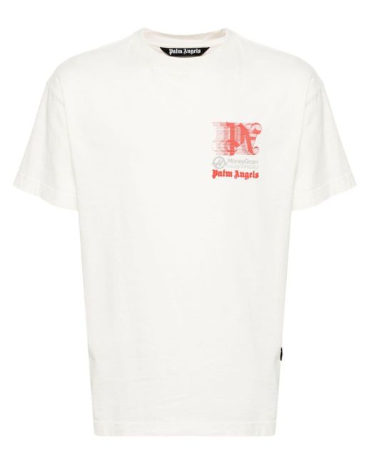 T-shirt x MoneyGram Haas F1 di Palm Angels in White
