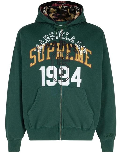 Supreme X Mm6 Maison Margiela Zip-Up Hoodie in Green | Lyst UK