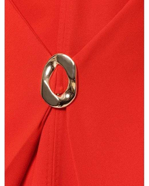 Nissa Red V-Neck Ring Top