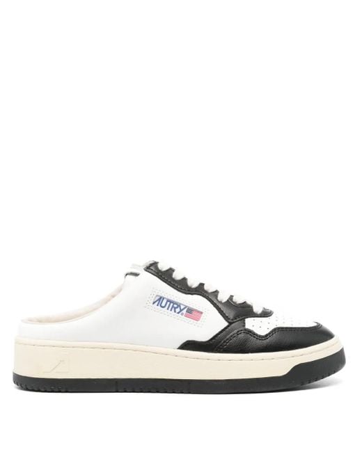 Autry White Medalist Mule Low Sneakers
