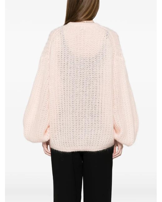 Totême Pink Open-Knit Sweater