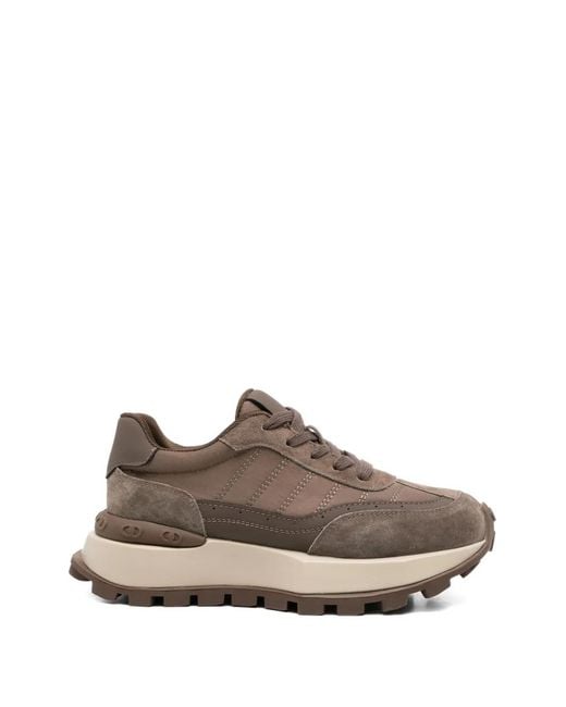 SERGIO MORETTI FIRENZE Brown Panelled Chunky-Sole Sneakers