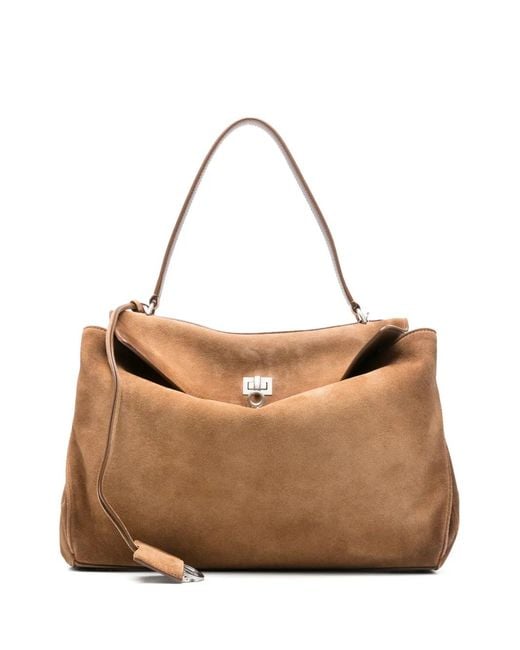 Balenciaga Natural Rodeo Suede Tote Bag