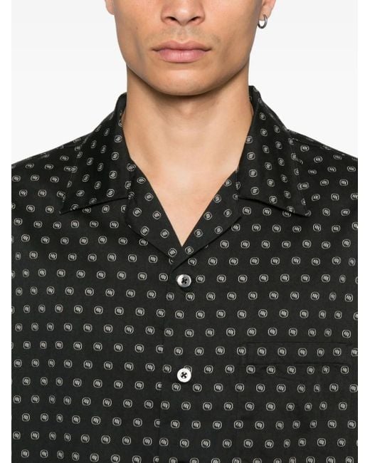 Neighborhood Black Monogram-Pattern Shirt for men