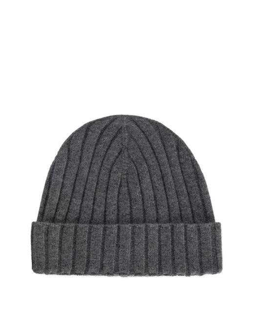 Dolce & Gabbana Gray Ribbed Beanie