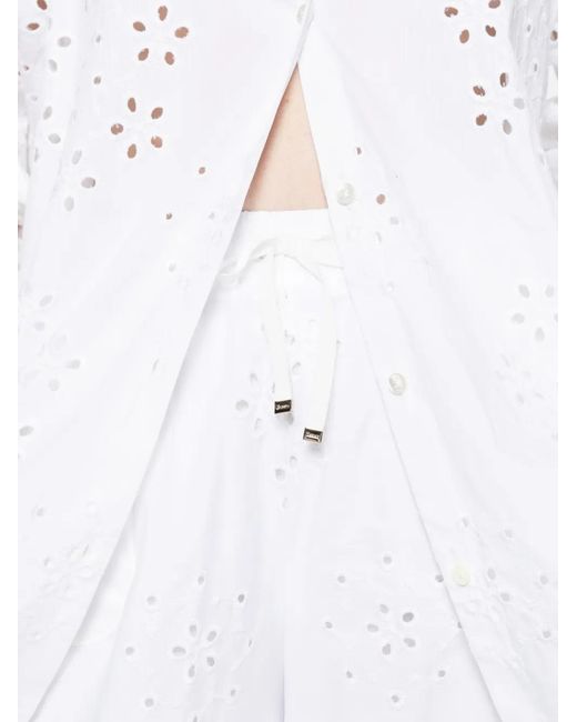Herno White Drawstring-Fastening Trousers