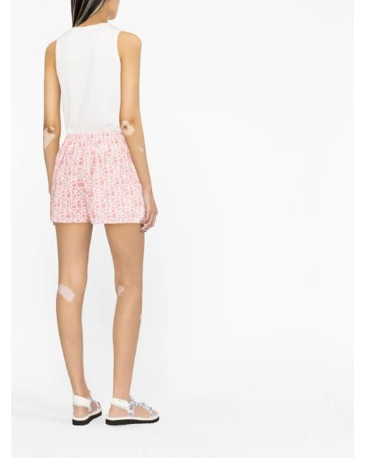Moncler Pink Logo-print Shorts