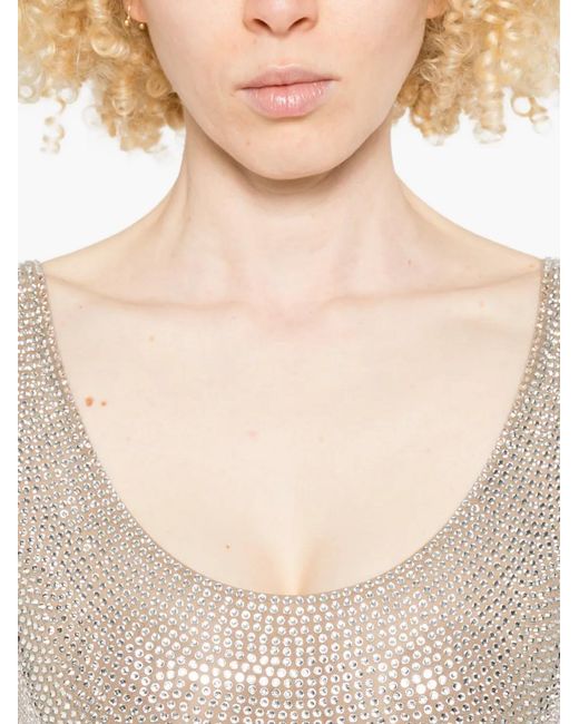 GIUSEPPE DI MORABITO Gray Scoop-Neck Bodysuit