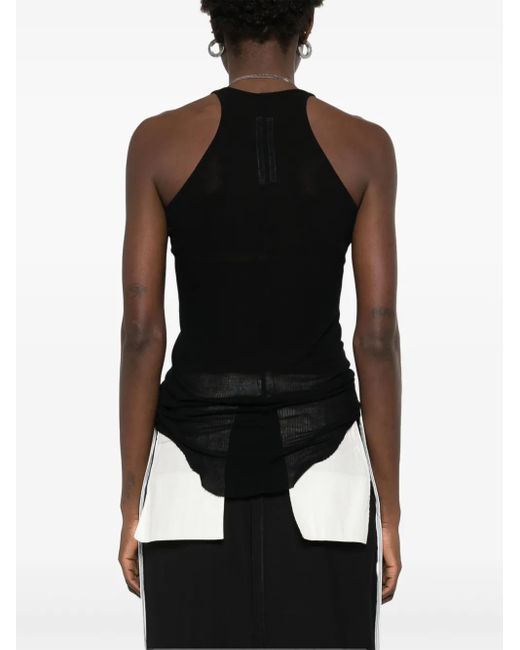 Rick Owens Black Geripptes Trägershirt