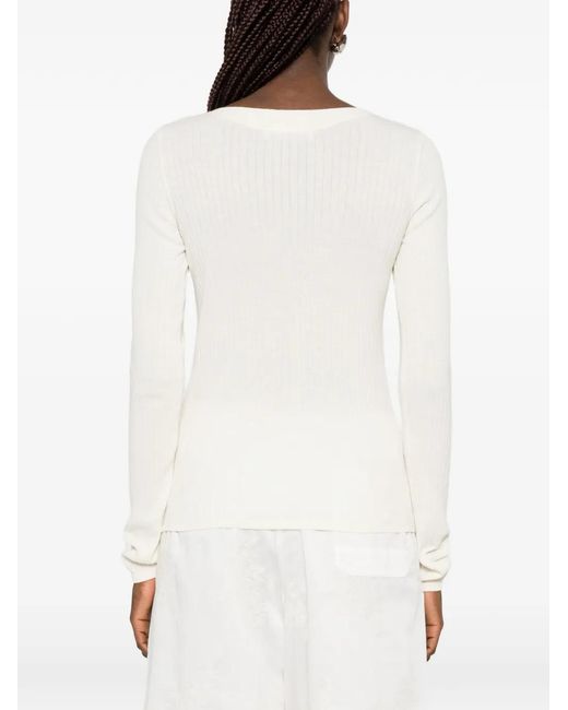 Our Legacy White Strict Ribbed-Knit T-Shirt
