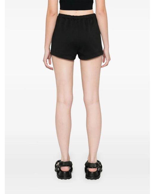Palm Angels Black Embroidered-Logo Shorts