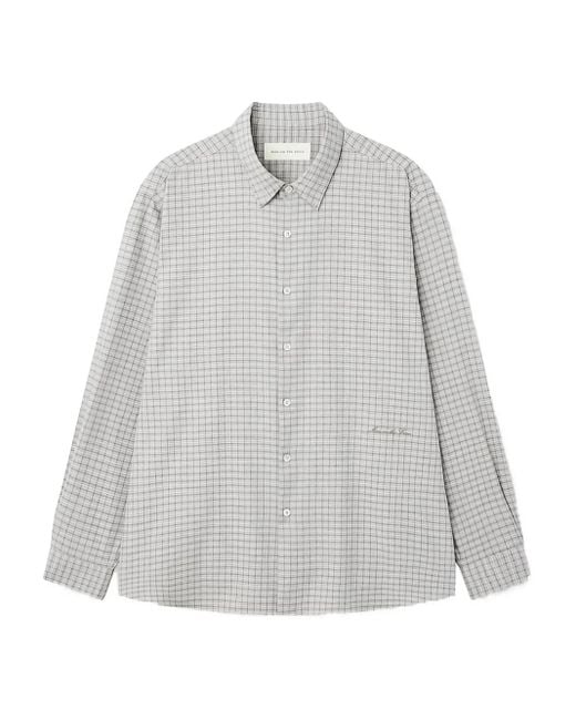 MAN ON THE BOON. Men's Gray Chemise À Carreaux
