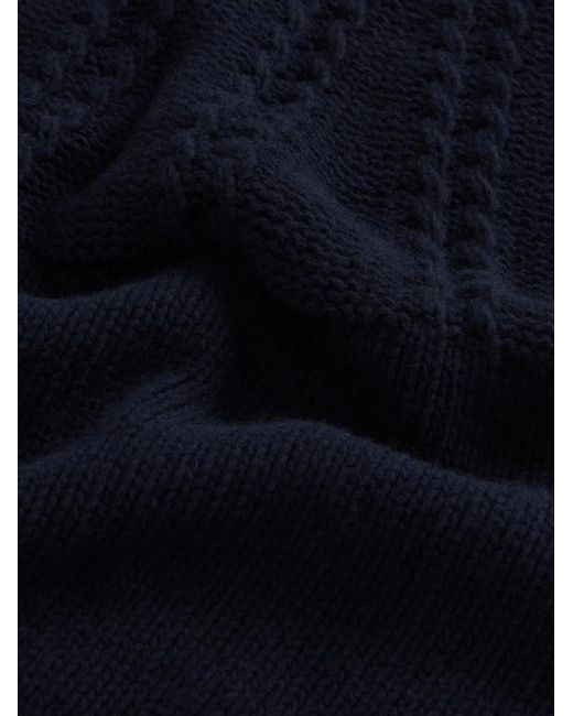 Woolrich Blue Cable-Knit Turtleneck Jumper