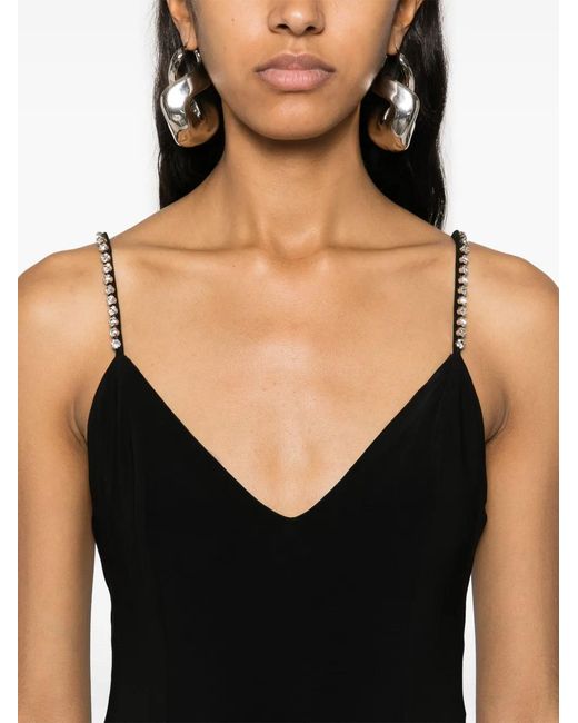 Nissa Black Ruffled Chiffon Maxi Dress