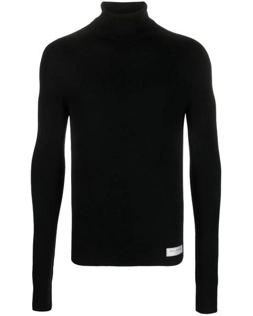 Balmain Black Wool Turtleneck Sweater for men