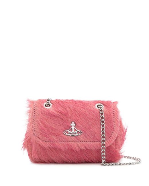 Vivienne Westwood Pink Orb-plaque Hairy Mini Bag