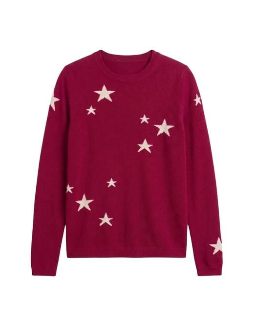 Chinti & Parker Red Star-Intarsia Sweater